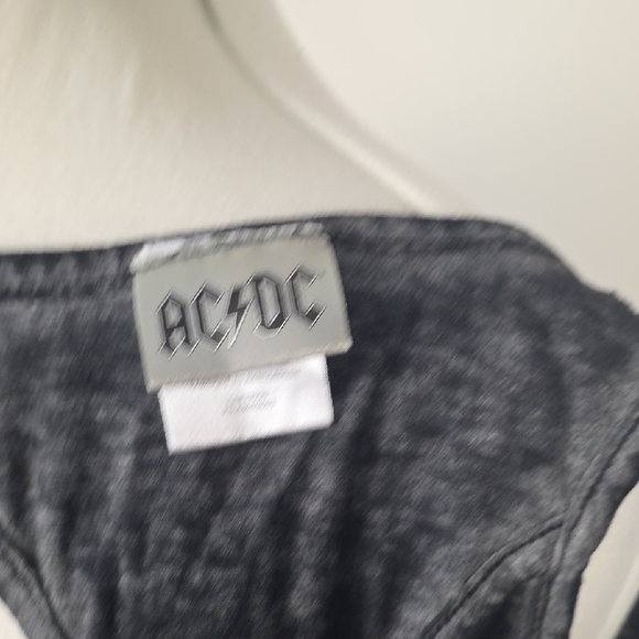 AC/DC Black Burnout Tank Top – Vintage Rock Band Graphic Tee Style - Picture 6 of 8